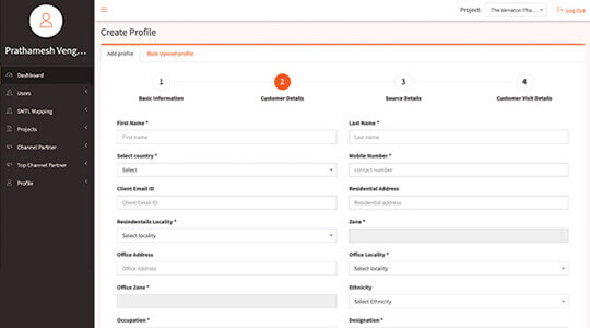 Work of CreativeWeboCustom Website Development Service Create New Profile Feature Mockup 